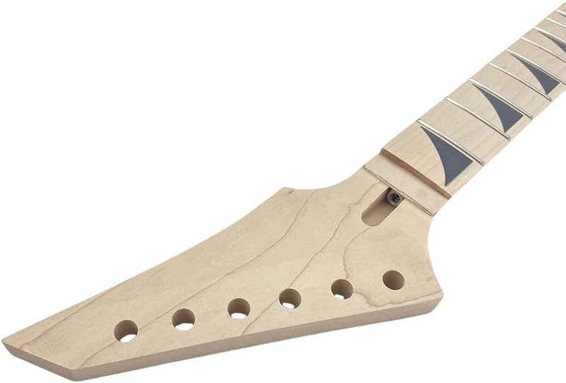 ModouString Maple Guitar Neck 24 fret 25.5 inch Shark fin Inlay Locking Nut DIY - Image 2